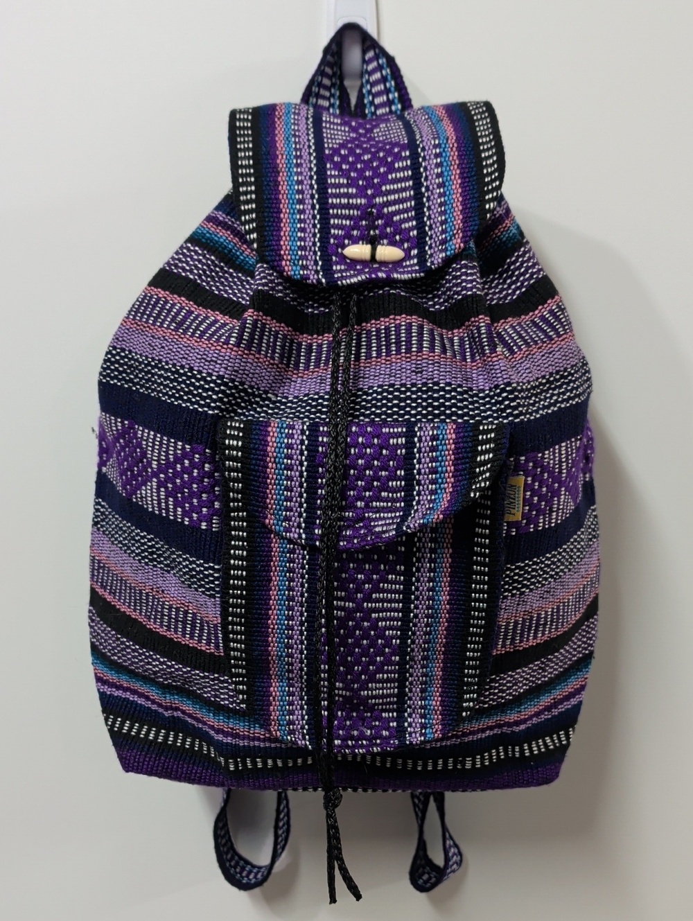 NWOT Artesanías Pinzón Bohemian Woven Striped Backpack